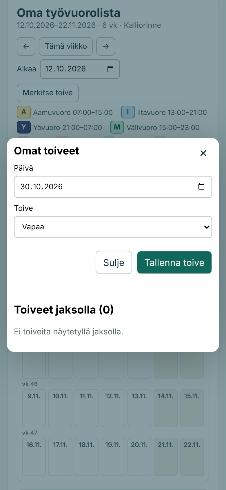 Toiveen merkitseminen