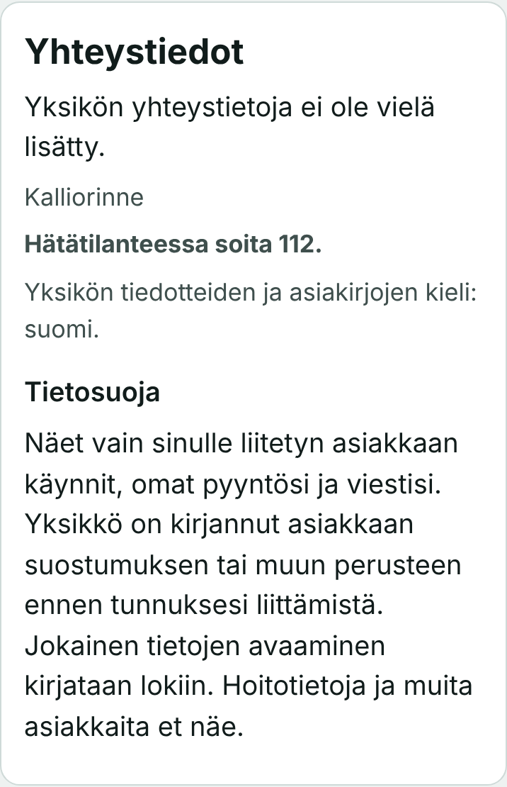 Yhteystiedot ja tietosuoja