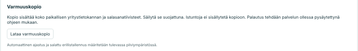 Varmuuskopio-osio